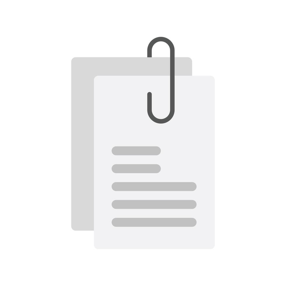 Attached Documents Flat Greyscale Icon vector