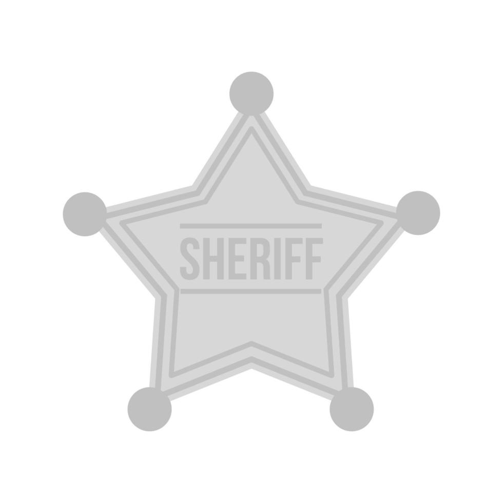 Sheriff Badge Flat Greyscale Icon vector