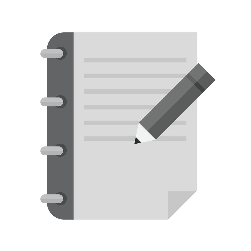 Official Document Flat Greyscale Icon vector