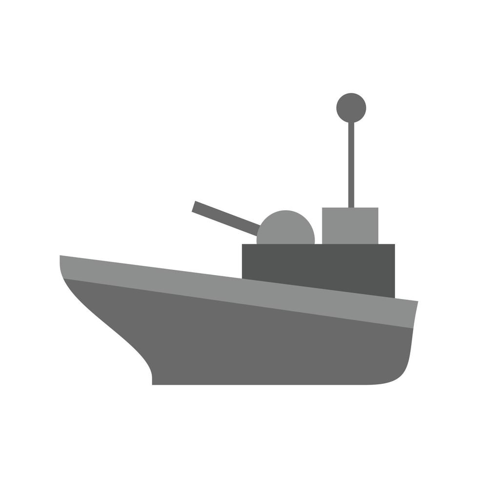 buque icono plano en escala de grises vector