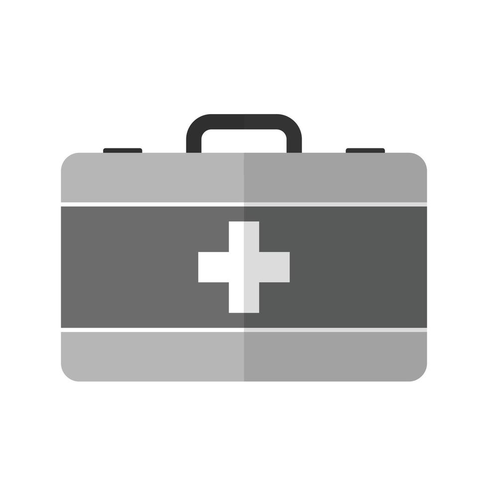 First Aid Box Flat Greyscale Icon vector