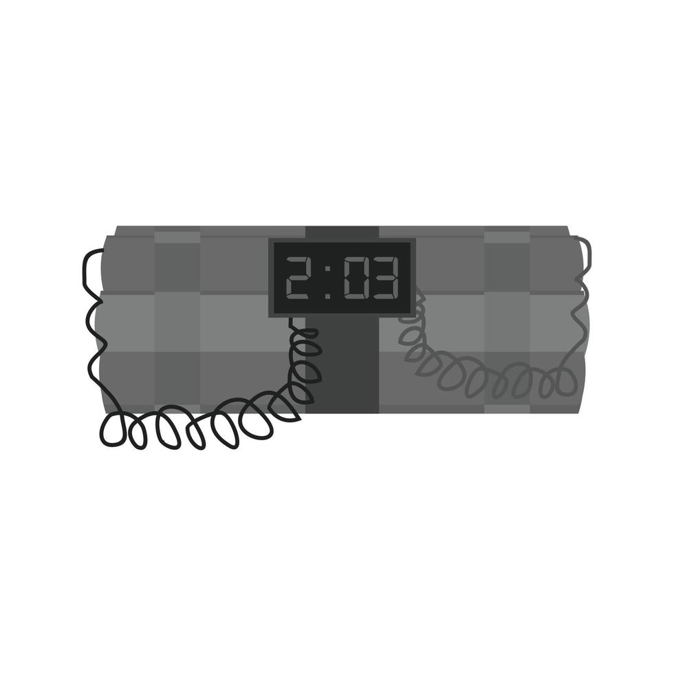 Time Bomb Flat Greyscale Icon vector