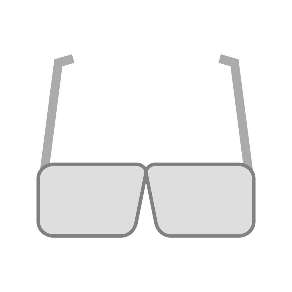 icono de gafas planas en escala de grises vector