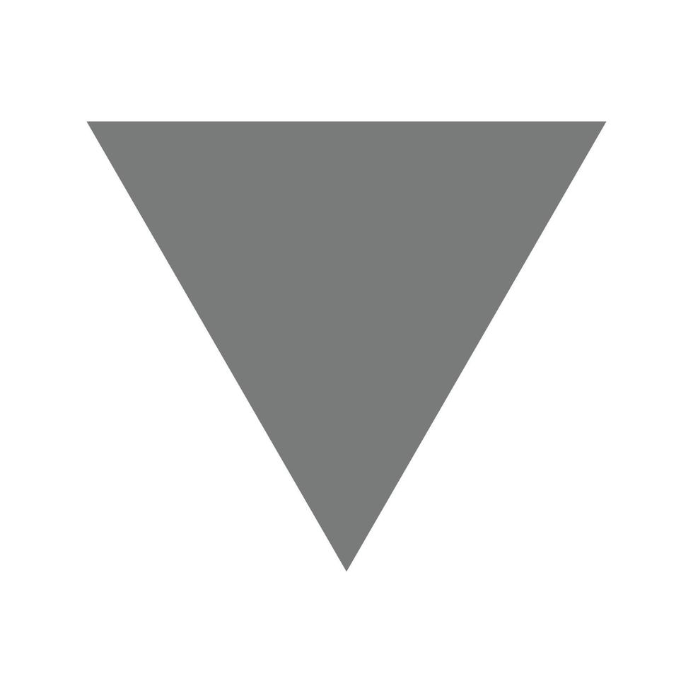 Inverted Triangle Flat Greyscale Icon vector