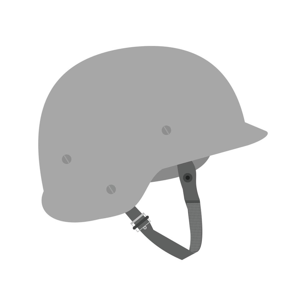 Helmet Flat Greyscale Icon vector