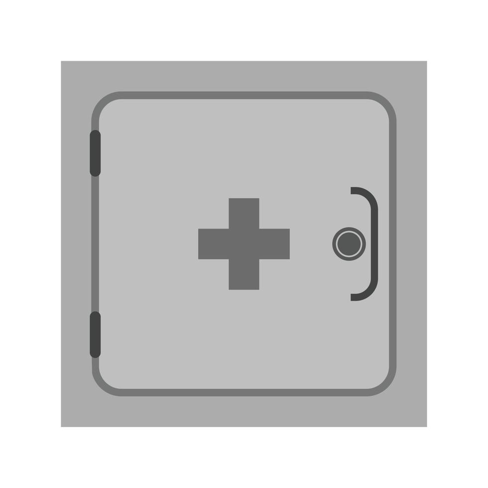 Medicine Cabinet Flat Greyscale Icon vector