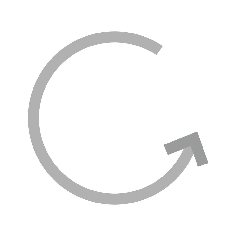 Right Back Arrow Flat Greyscale Icon vector