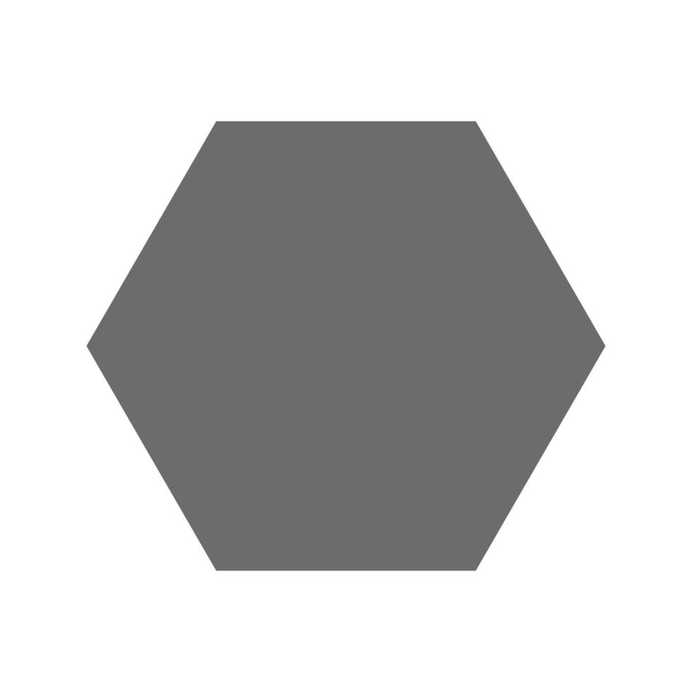 icono de escala de grises plana hexagonal vector