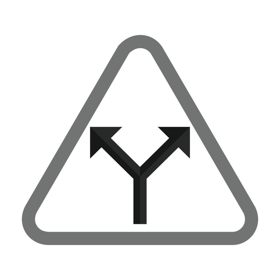 y - icono de intersección plana en escala de grises vector