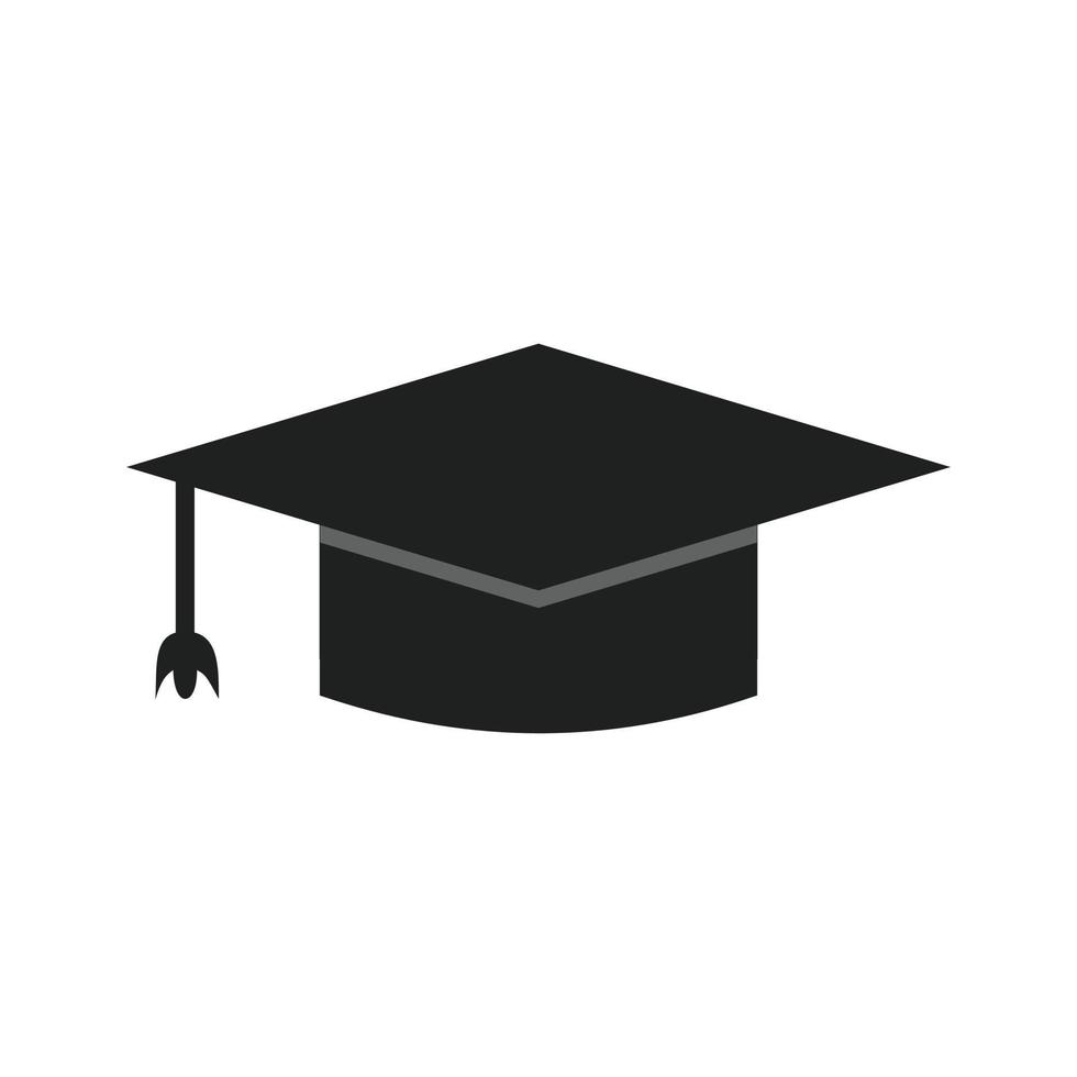 Graduate Hat Flat Greyscale Icon vector