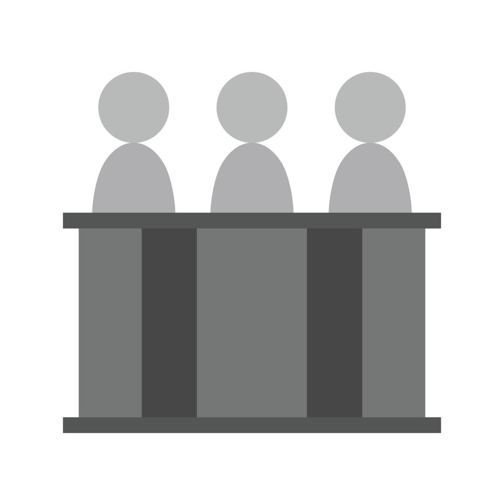 panel de jueces icono plano en escala de grises vector