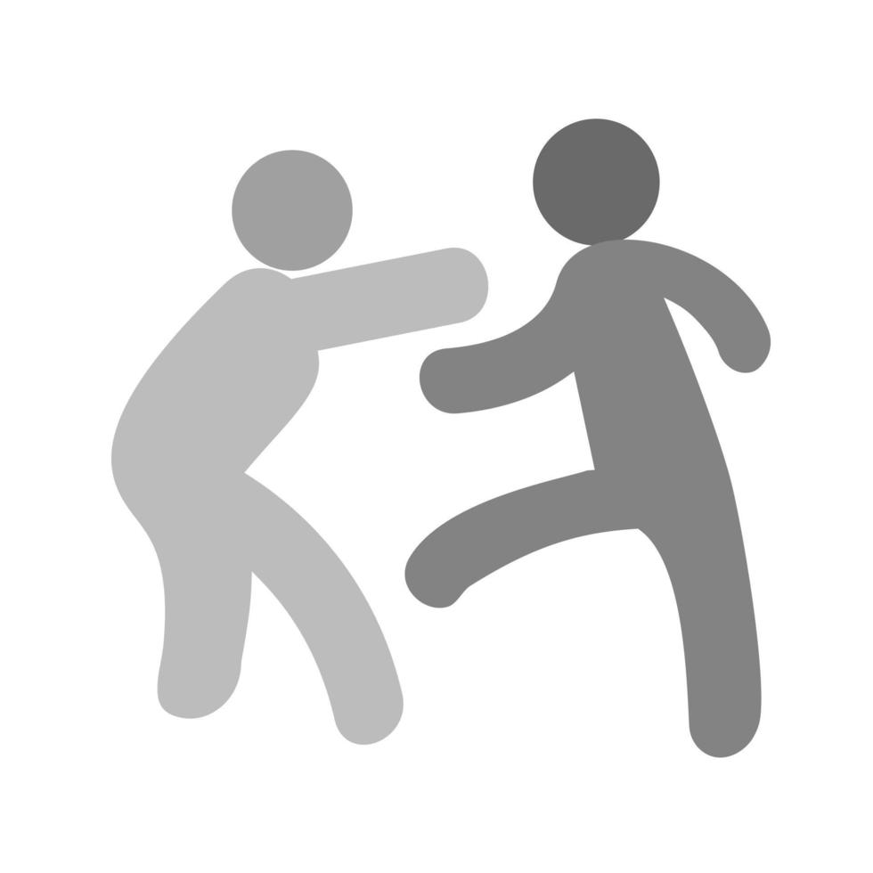 Fighting Flat Greyscale Icon vector