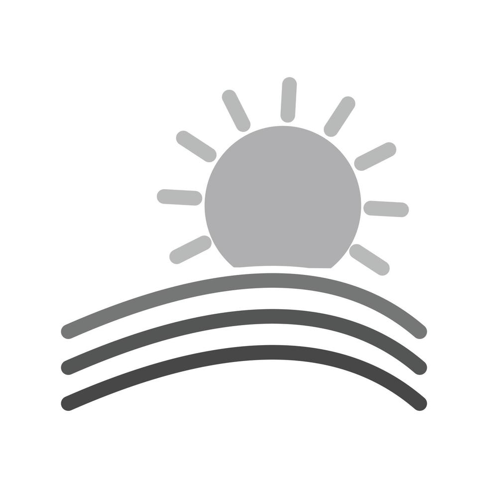 Sun I Flat Greyscale Icon vector