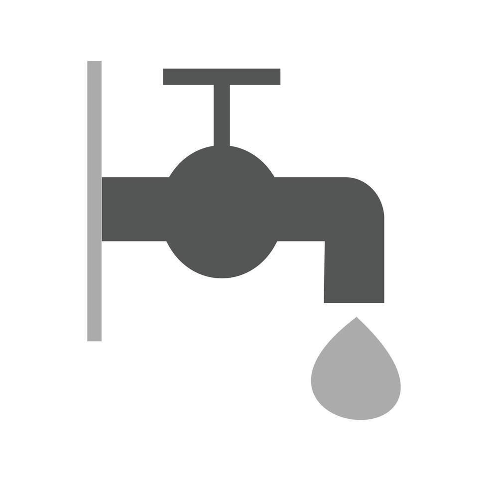 grifo de agua plano icono en escala de grises vector