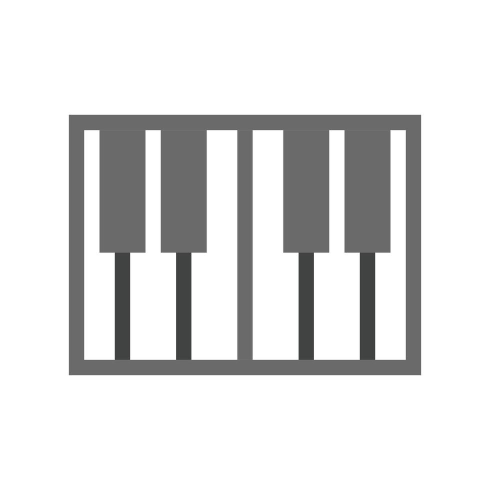 Piano Flat Greyscale Icon vector