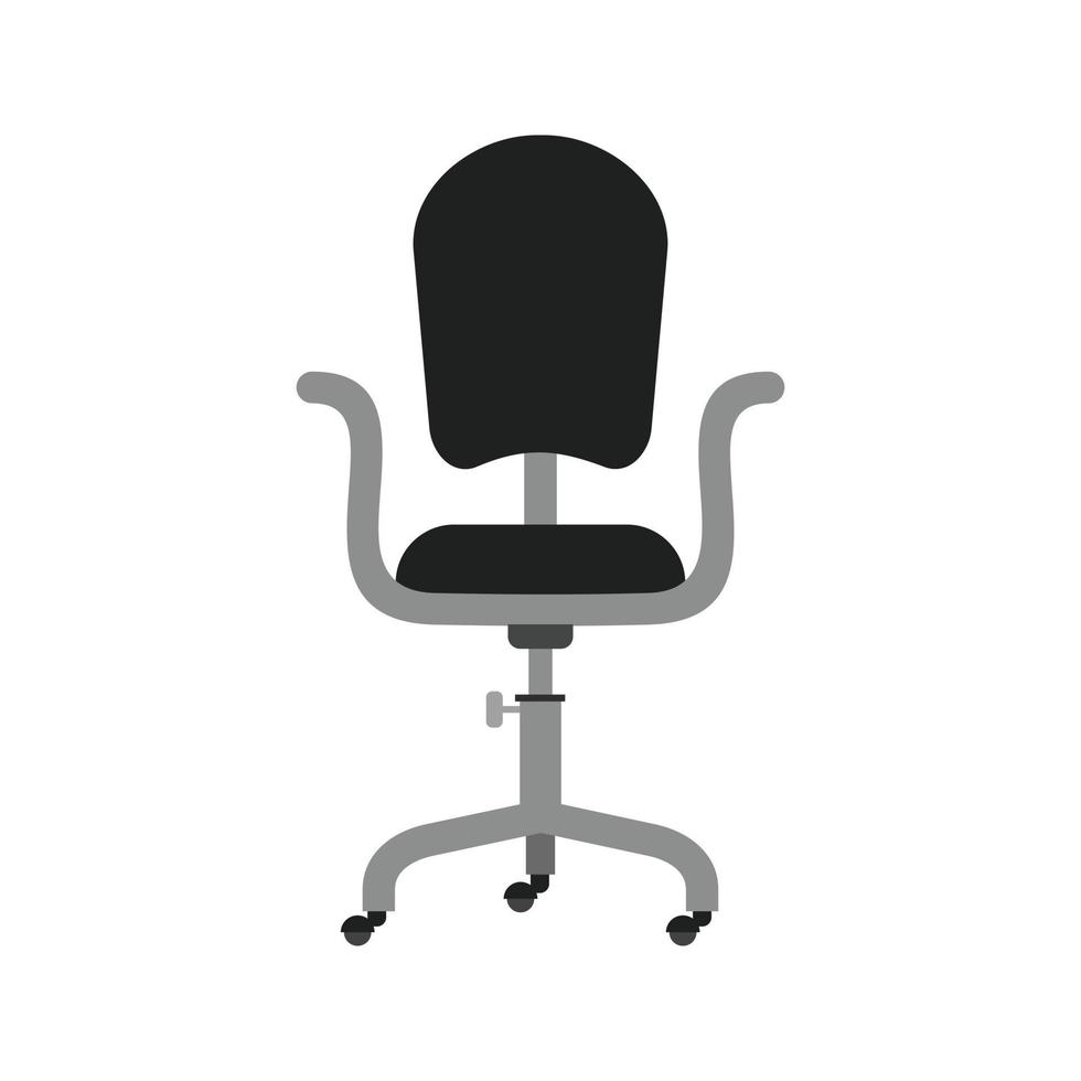 silla de oficina i icono plano en escala de grises vector