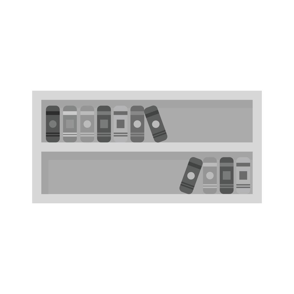 Book Shelf Flat Greyscale Icon vector