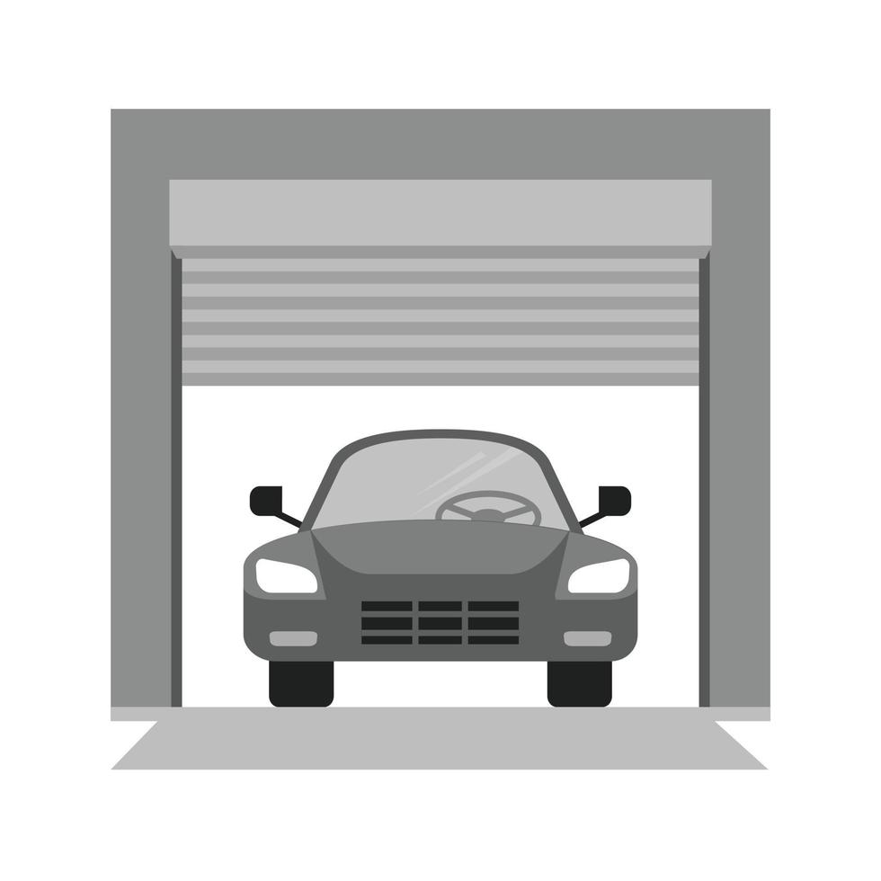 Garage Flat Greyscale Icon vector