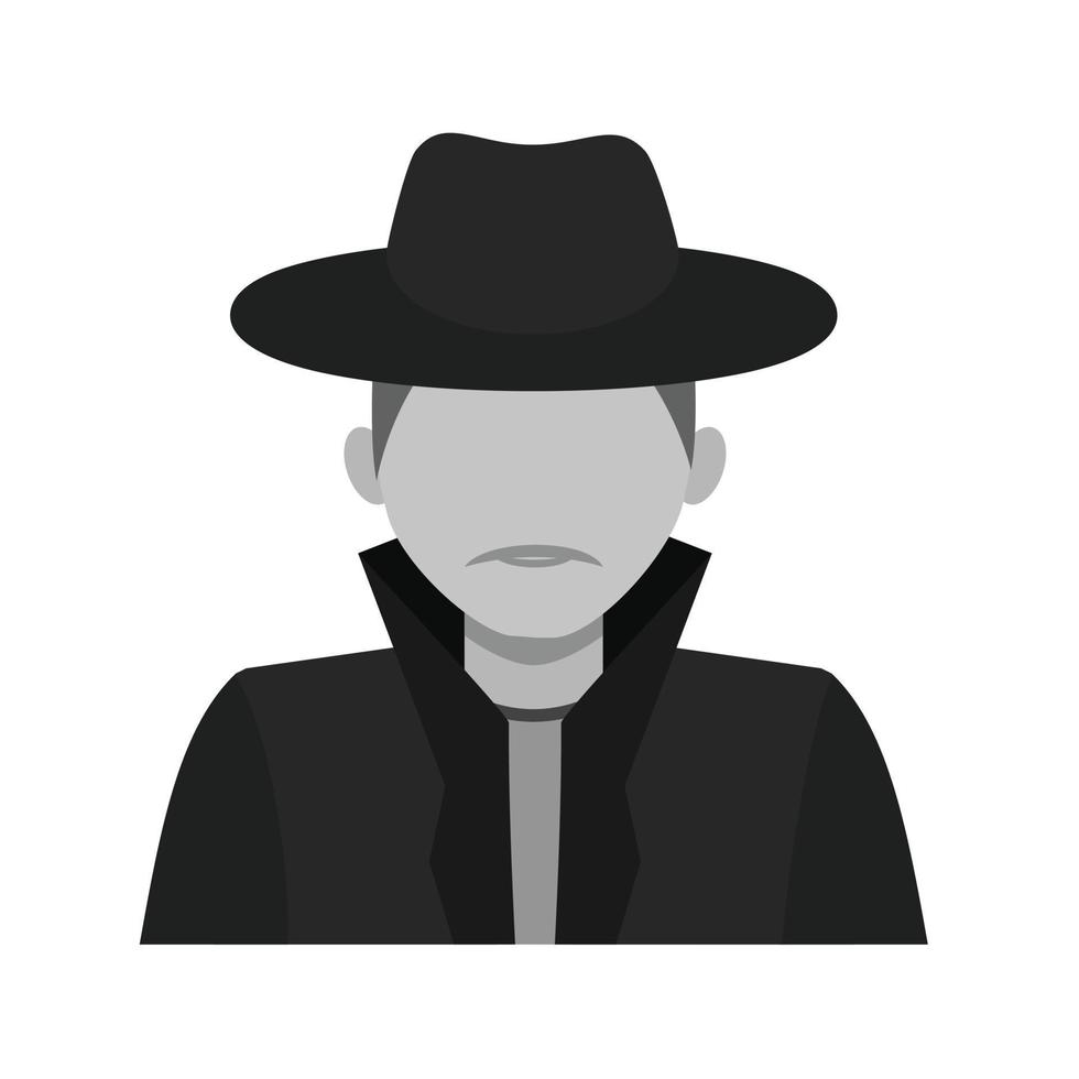 Criminal Flat Greyscale Icon vector