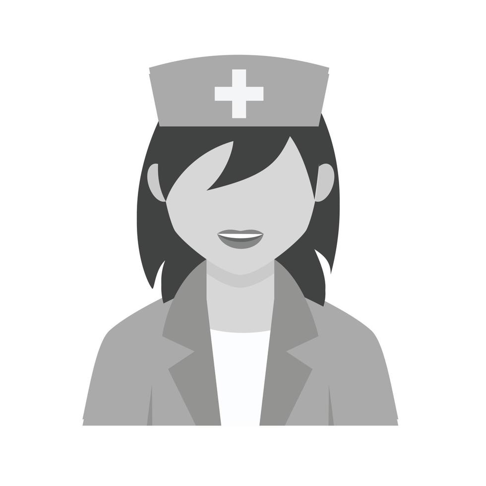 Nurse Flat Greyscale Icon vector