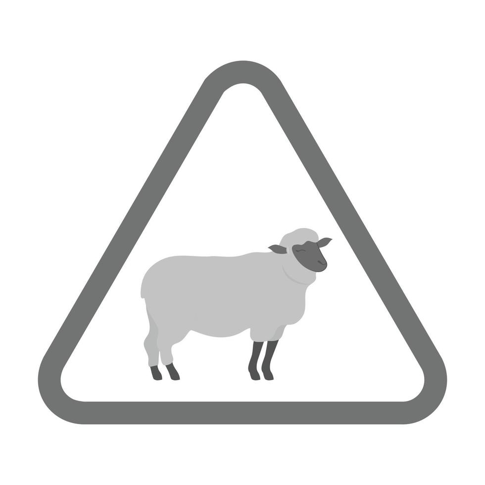 signo animal i icono plano en escala de grises vector