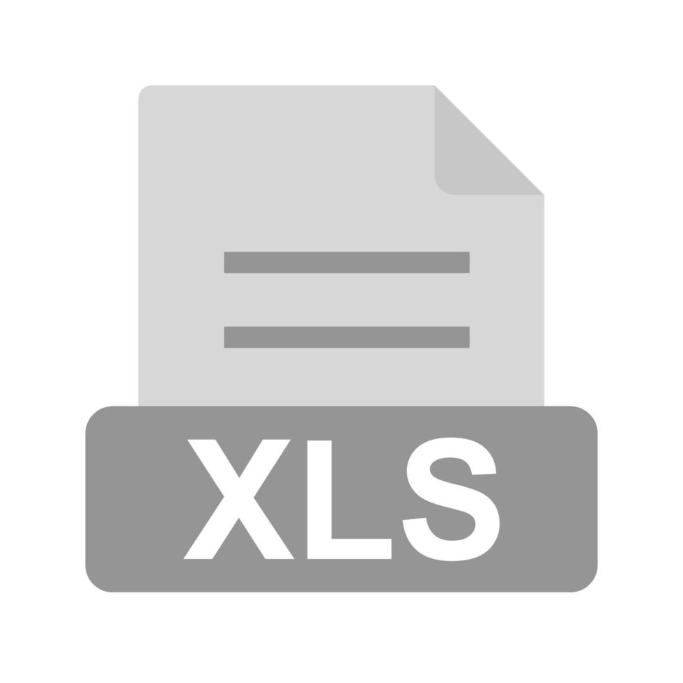 XLS Flat Greyscale Icon vector