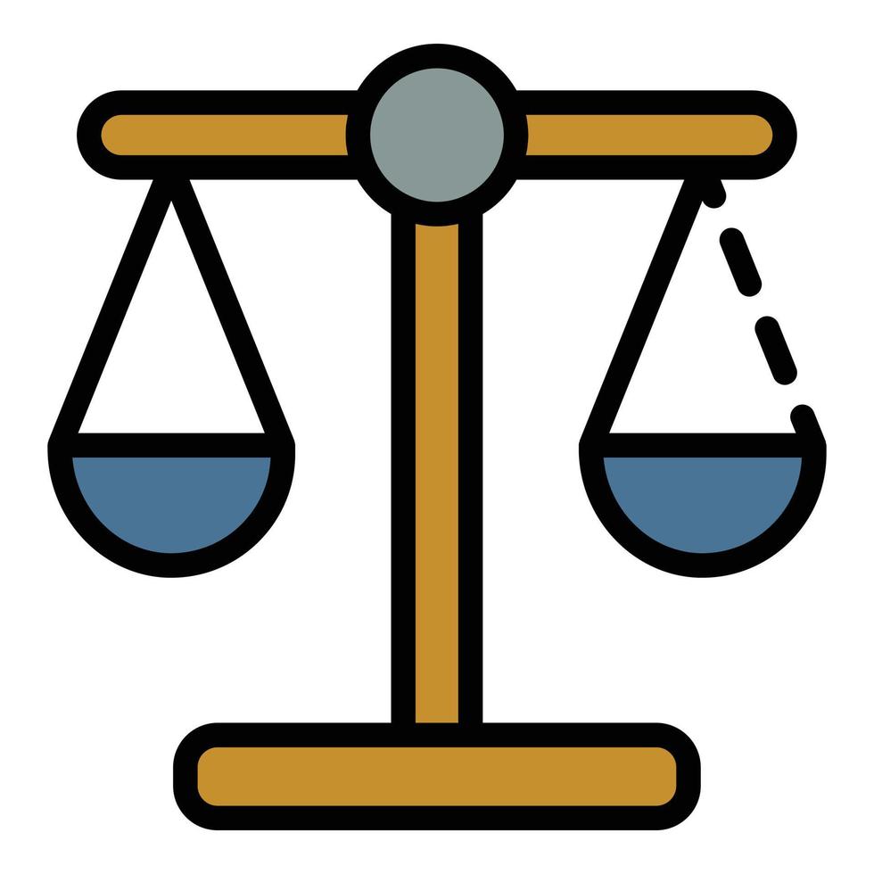 Judge balance icon color outline vector
