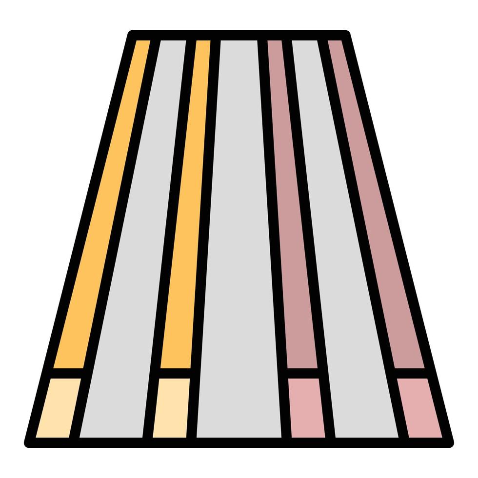 bowling road pins icono color contorno vector