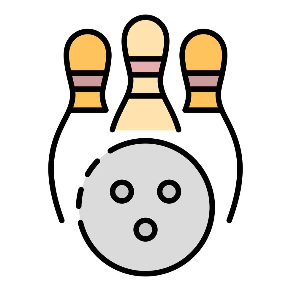 Bowling kegling icon color outline vector