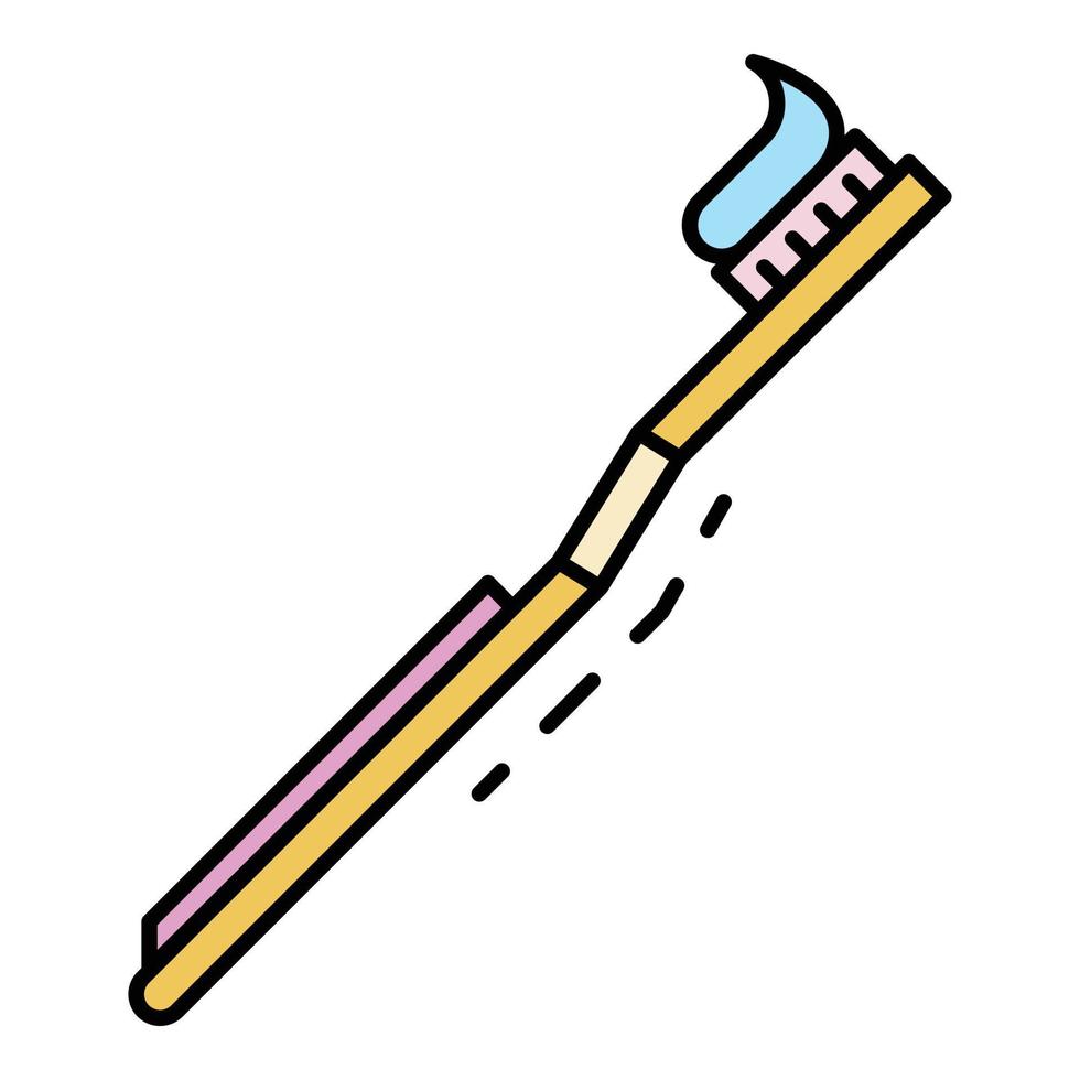 Soft toothbrush icon color outline vector