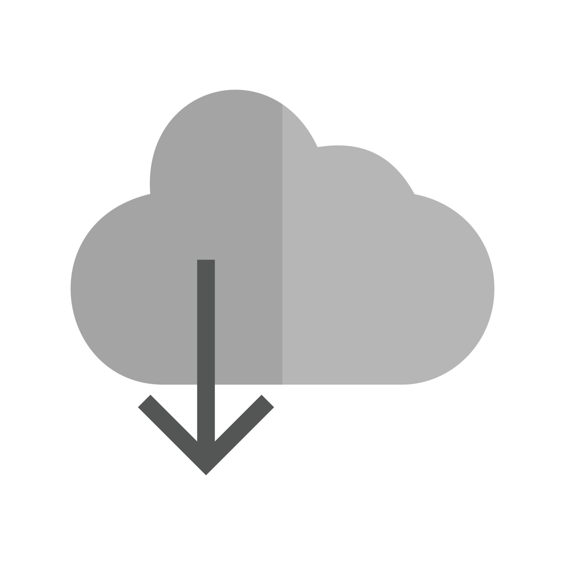 Cloud with downward arrow Flat Greyscale Icon 15685087 Vector Art at