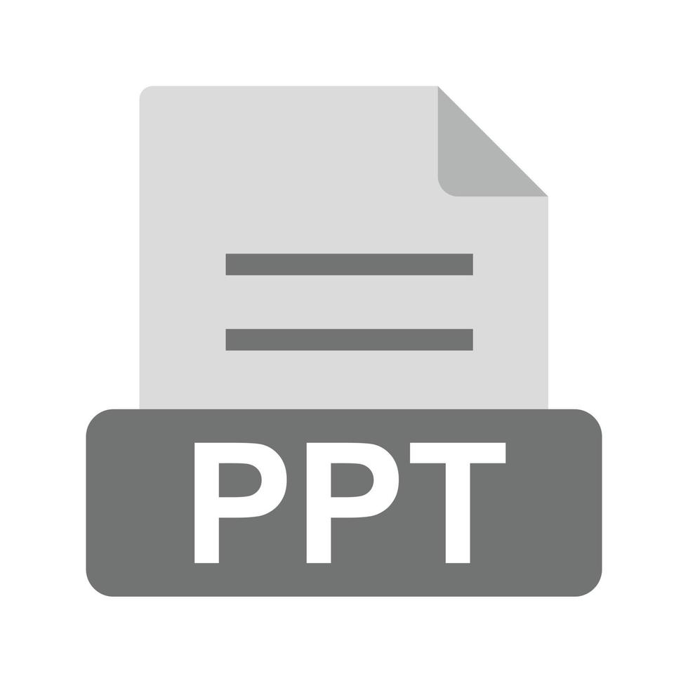 PPT Flat Greyscale Icon vector