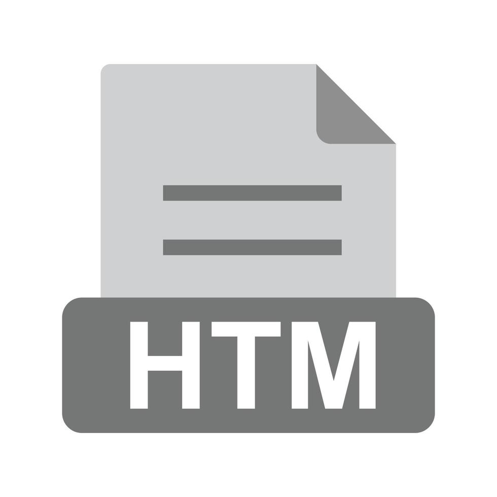 HTM Flat Greyscale Icon vector