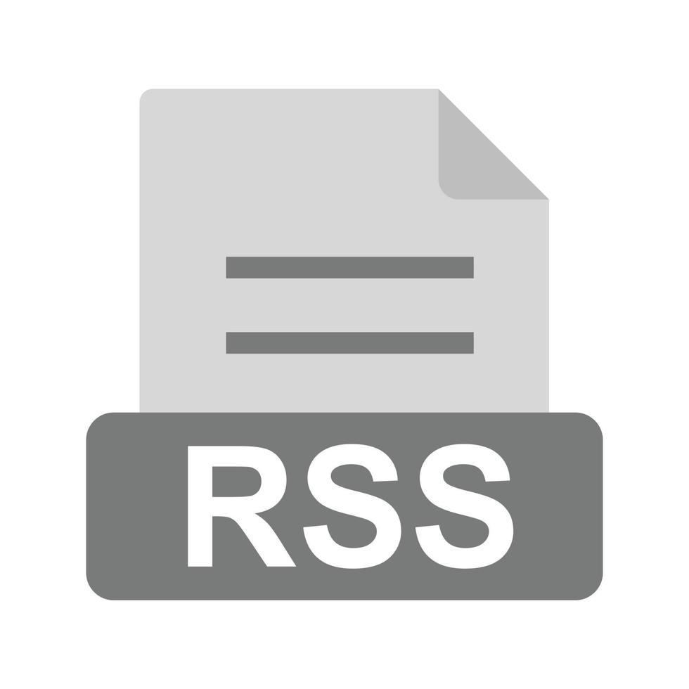 rss icono plano en escala de grises vector