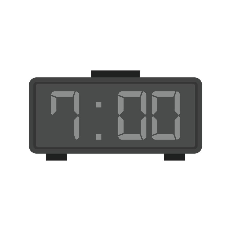 Digital Clock Flat Greyscale Icon vector