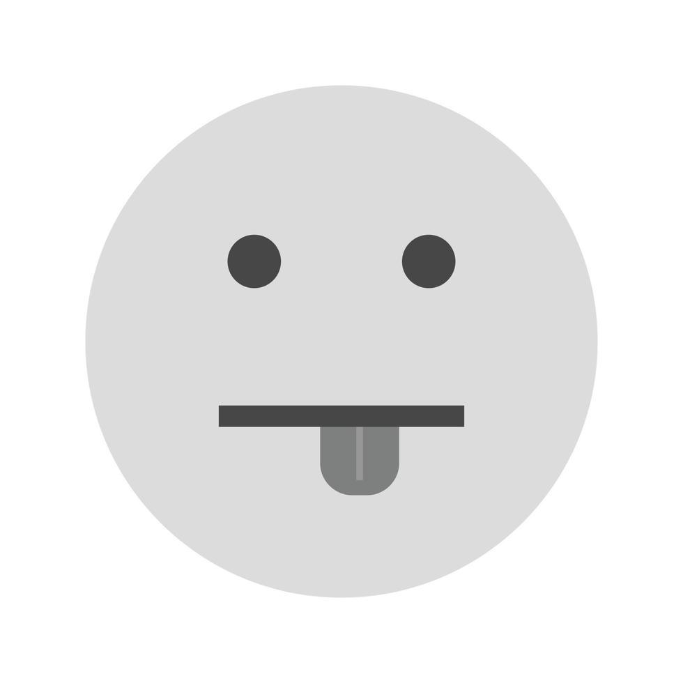 Silly Flat Greyscale Icon vector