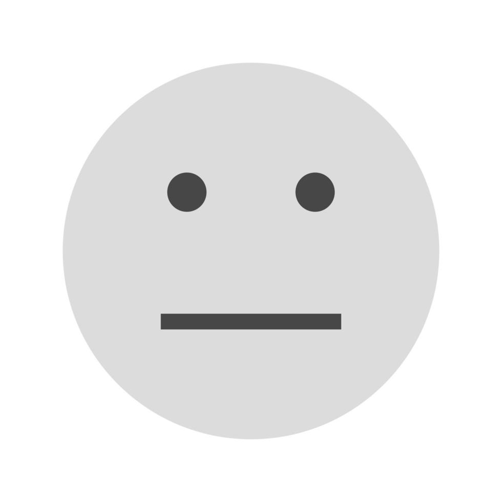 Straight Face Flat Greyscale Icon vector