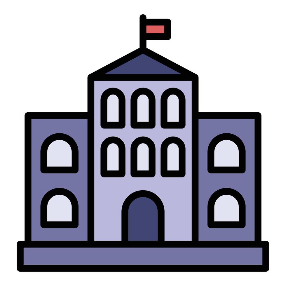 Architectural courthouse icon color outline vector