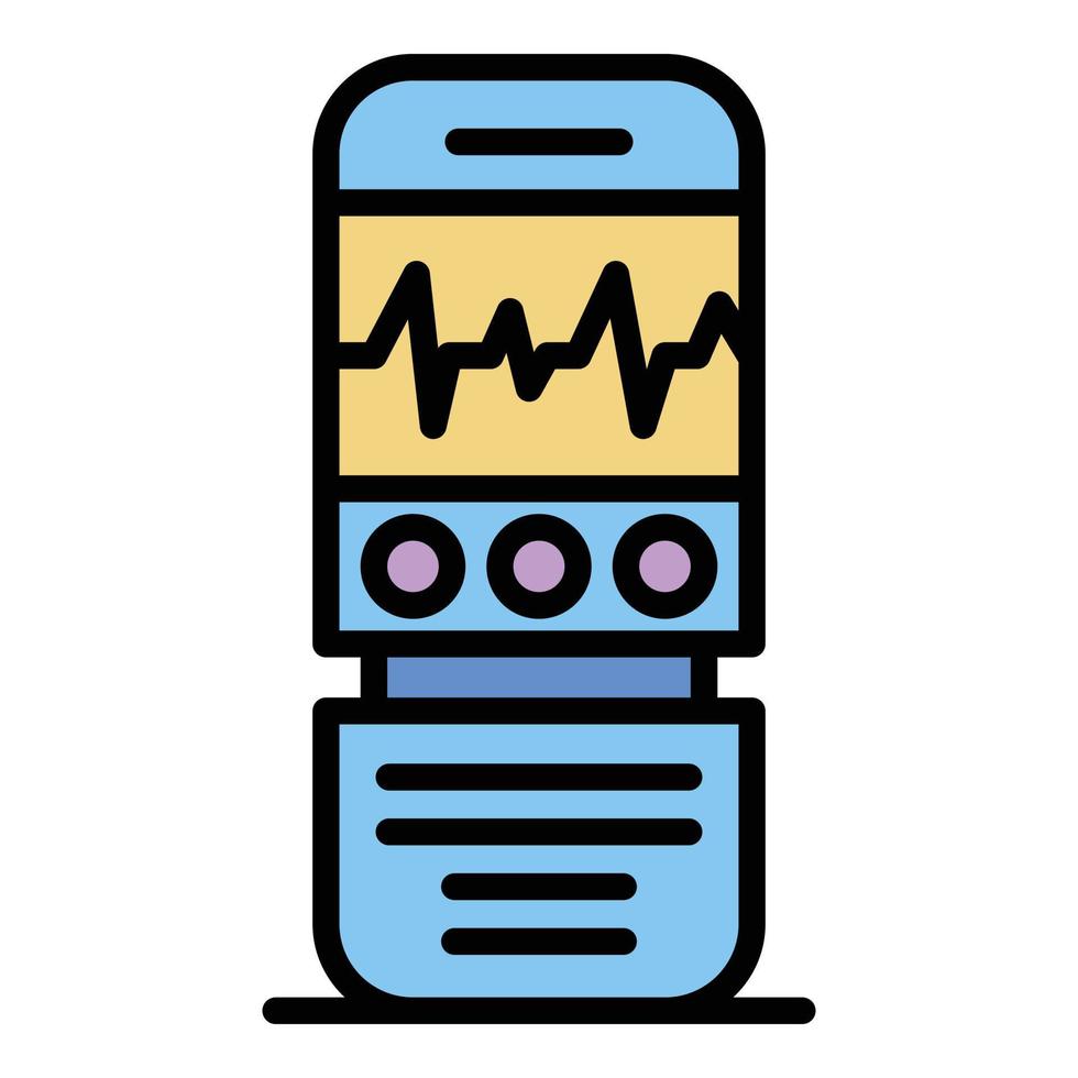 Digital dictaphone icon color outline vector