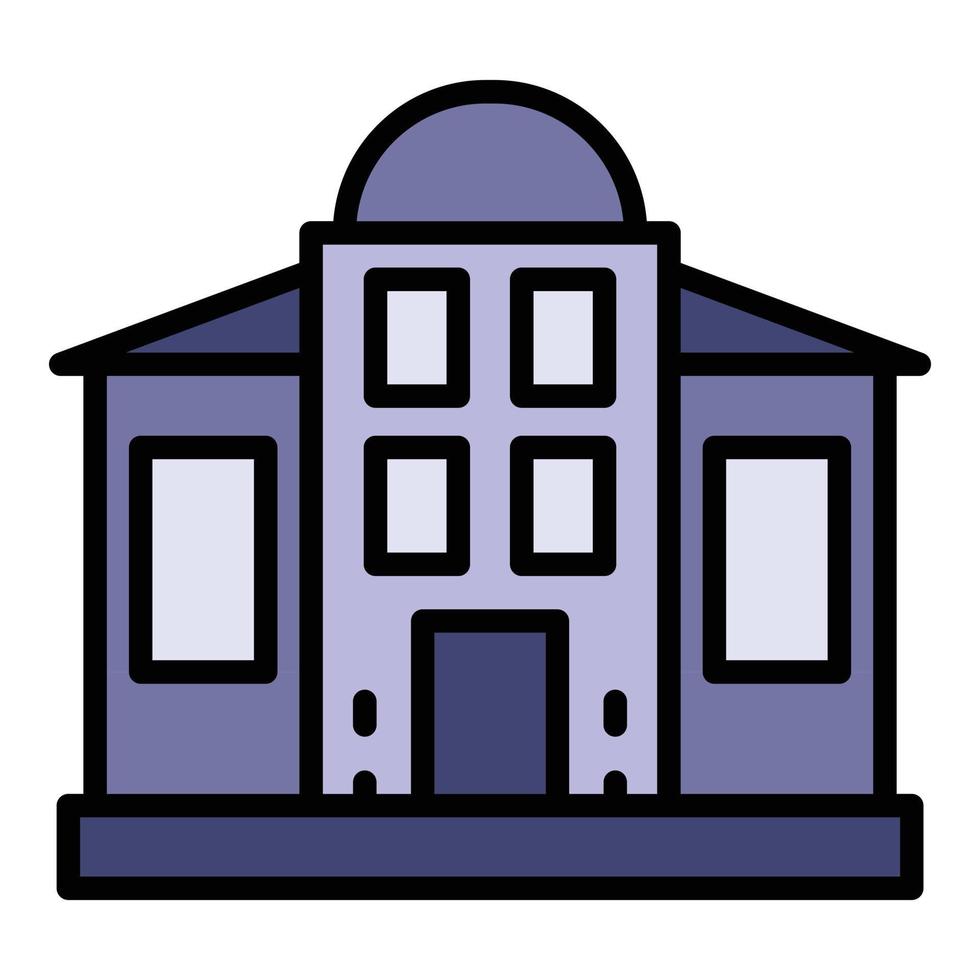 Courthouse building icon color outline vector
