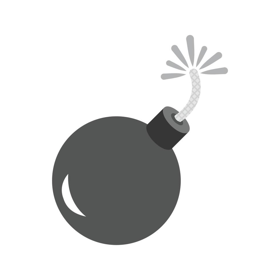 Exploding Cannon Ball Flat Greyscale Icon vector