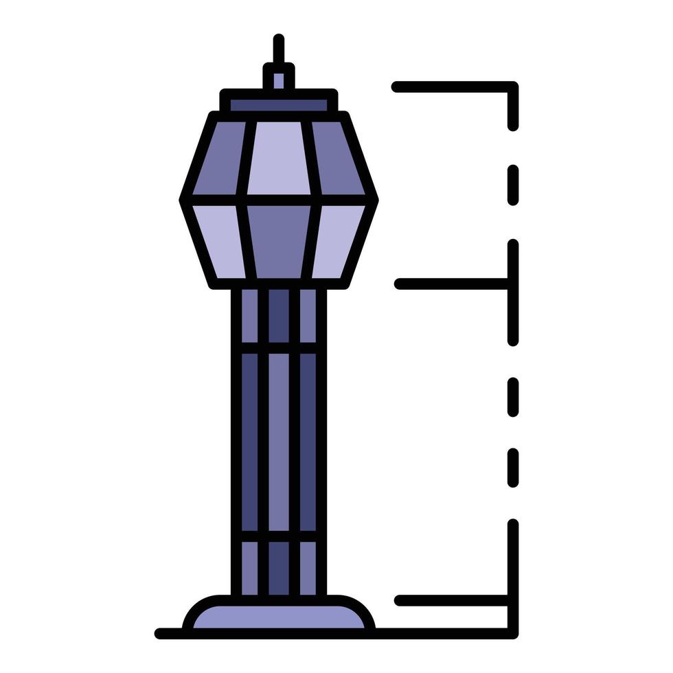 Airport tower icon color outline vector