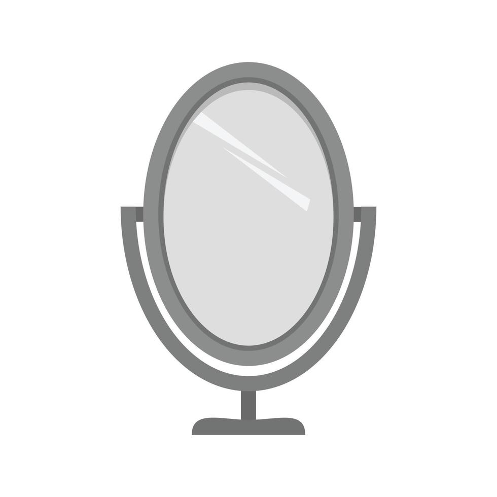 cepillo y espejo plano icono en escala de grises vector