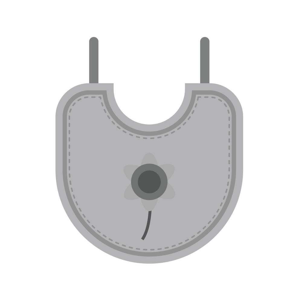 icono de babero plano en escala de grises vector