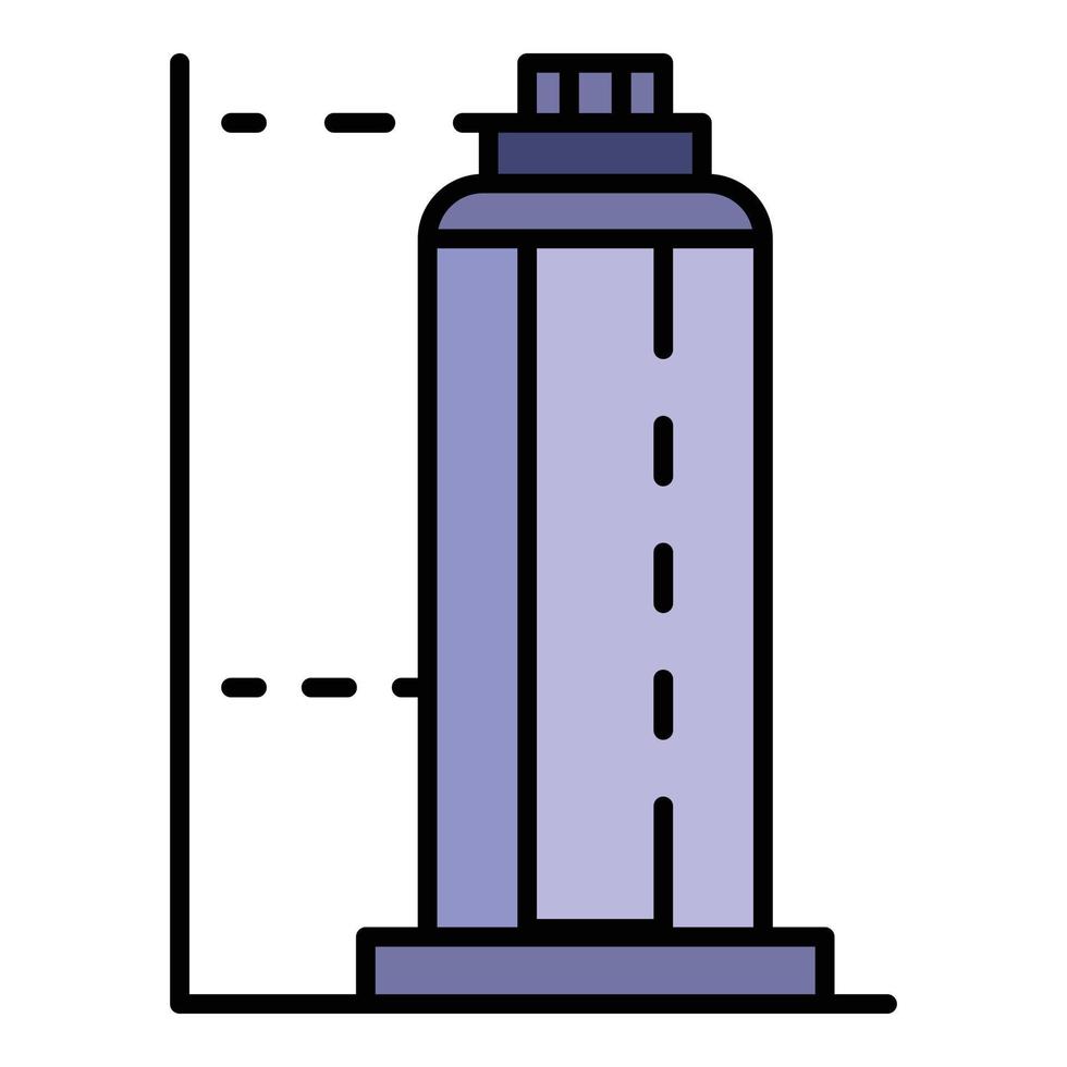 Skyscraper building icon color outline vector