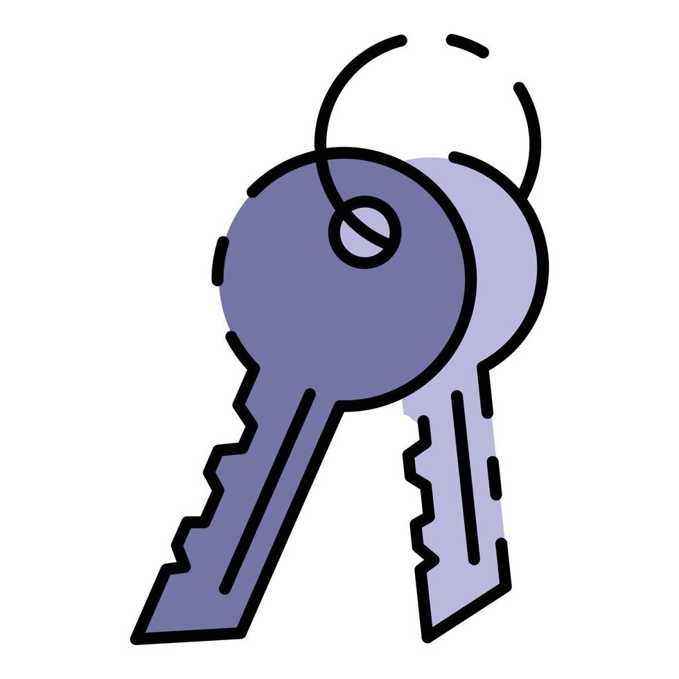Apartment key icon color outline vector