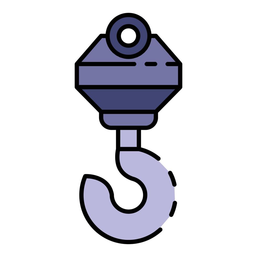 Crane hook icon color outline vector