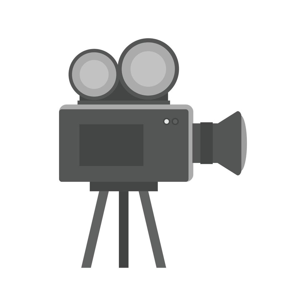 Video Camera II Flat Greyscale Icon vector