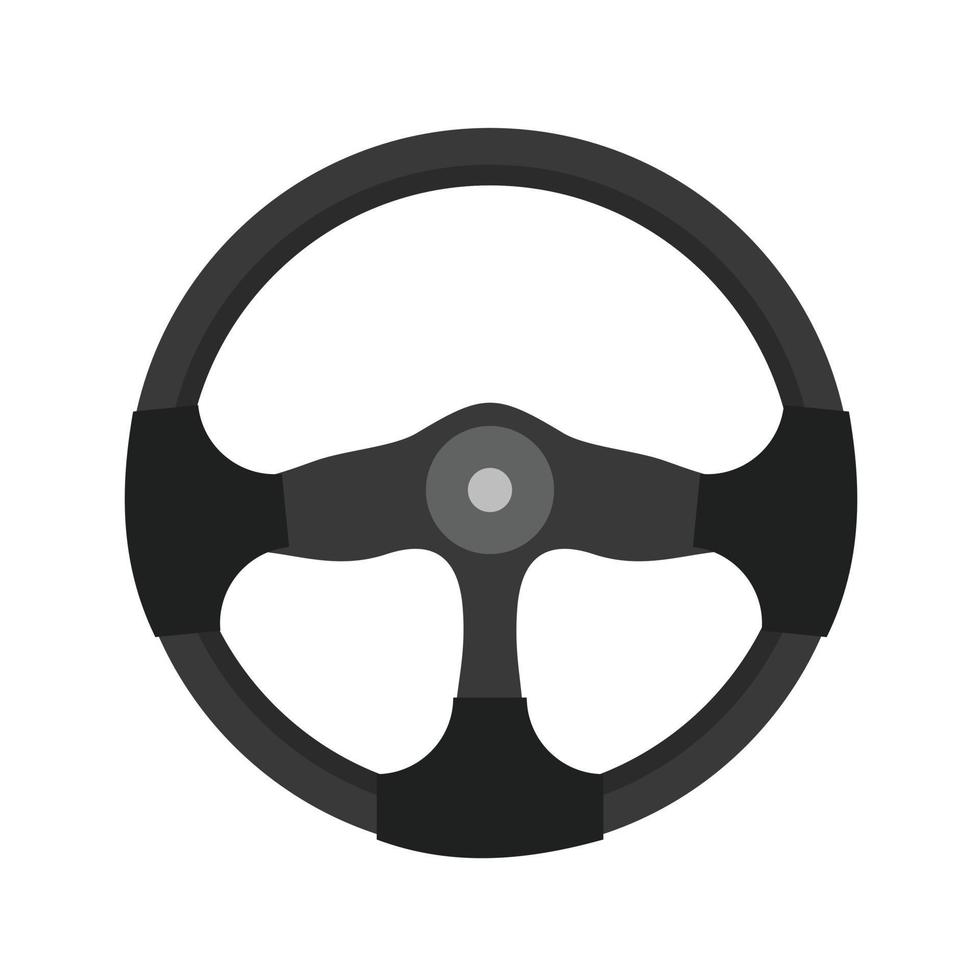 Car Steering Flat Greyscale Icon vector