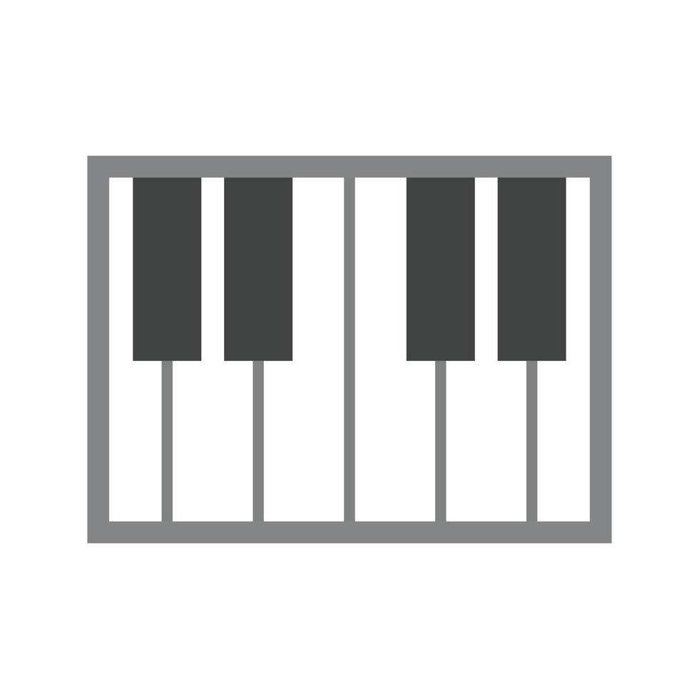 Piano Keyboard Flat Greyscale Icon vector